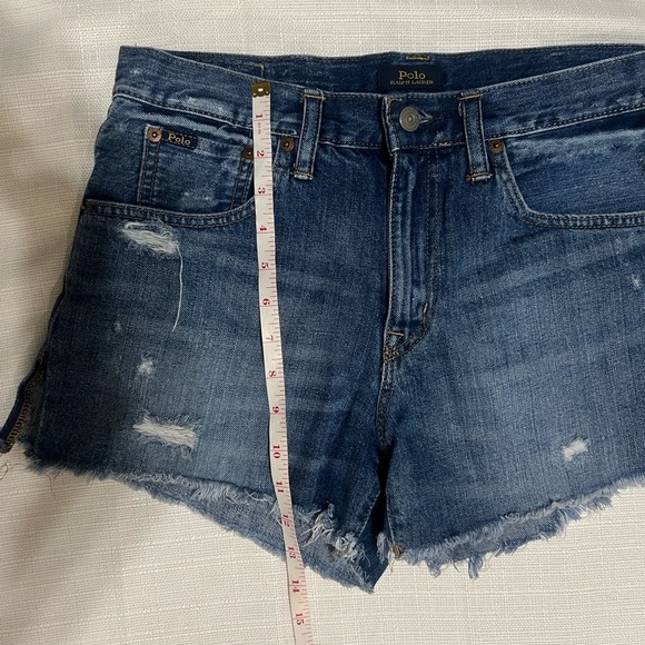 Polo Ralph Lauren Blue Low Rise Y2K Denim Shorts Size 28 - Picture 6 of 10